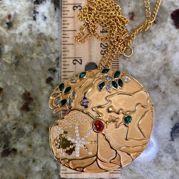 JCB 22k Gold Plated "Great Giant" BROOCH/NECKLACE Current style Retail $150 - Picture 10 of 13